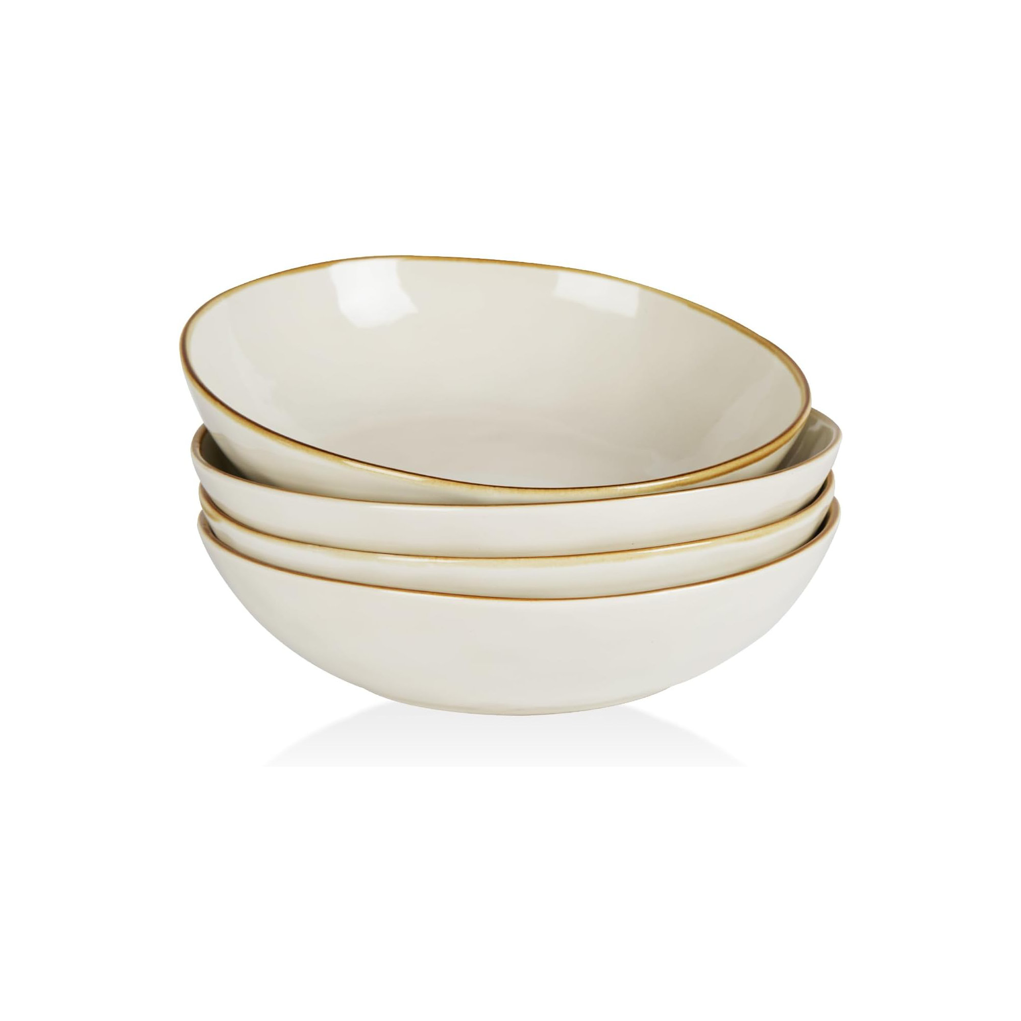 Leny 8.5'' Stoneware Large Pasta Bowl, Vanilla White