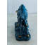 Statue de taureau en résine Nifao - sculpture de taureau multicolore tourbillonnant intérieur / extérieur, design abstrait jaune, bleu, rouge et violet avec cornes dorées sur base noir brillant pour les maisons, bureaux 14 po x 4 po x 9 po-257420594