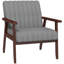 Alle Modern Accent Chair Upholstered Armchair for Bedroom Living Room Grey