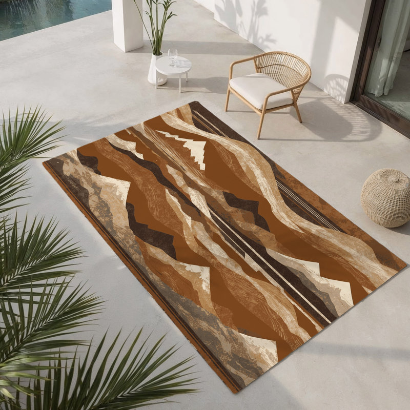 Tapis intérieur et extérieur Golden Tides, Rectangle 1'6" x 2'6"