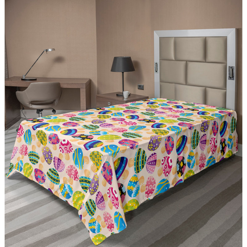 Multicolore drap plat Ambesonne, Drap plat pour lit simple
