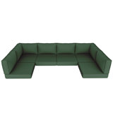 Hokku Designs - Coussin modulaire d'extérieur 14 pièces, coussin de patio modulaire résistant à l'eau et pouvant accueillir un ensemble de conversation en rotin de 6 places avec coussin d'assise / dossier (incluant une mousse haute densité de 4 po)