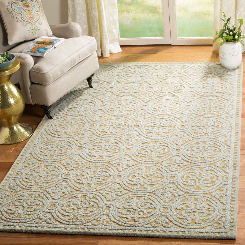 Sadik Hand Tufted Wool Geometric Rug, Rectangle 10' x 14'