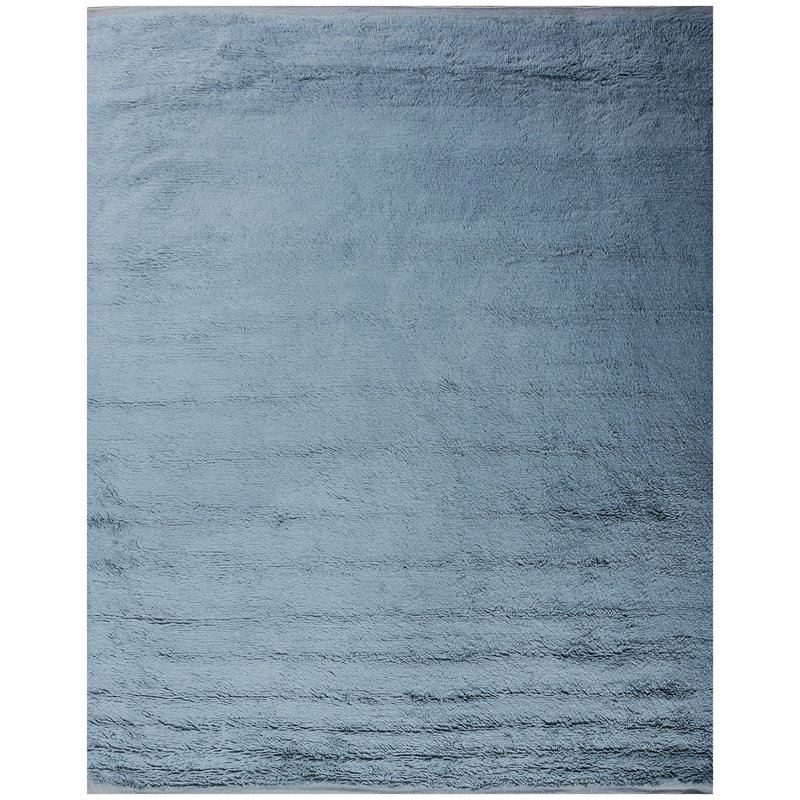 Tapis bleu clair noué à la main de haute qualité, Rectangle 2 pi x 3 pi