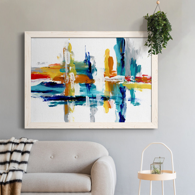 Captive Color III - Peinture sur toile encadrée, Blanc, H 31 po x l 44 po x P 0,75 po