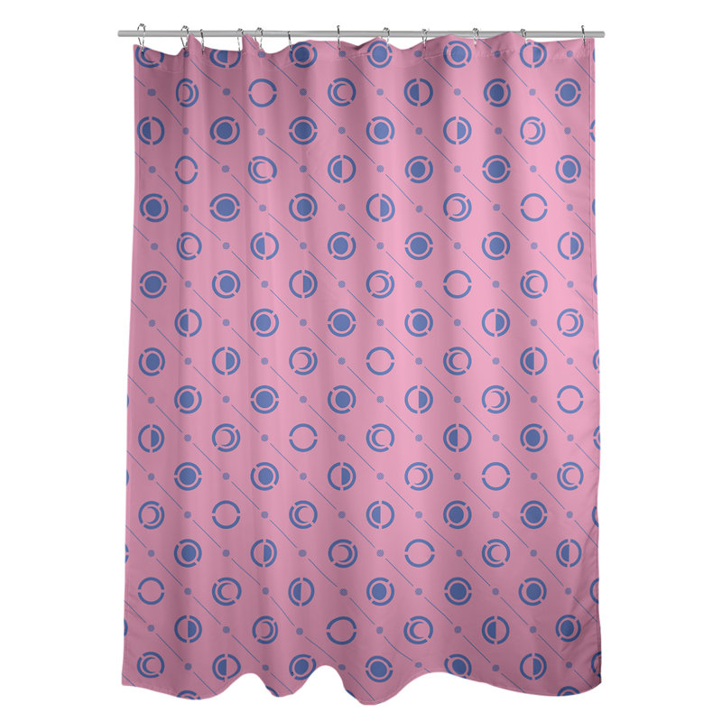 Rideau de douche à phases simples classic moon Noira Gothard, Rose / bleu marine
