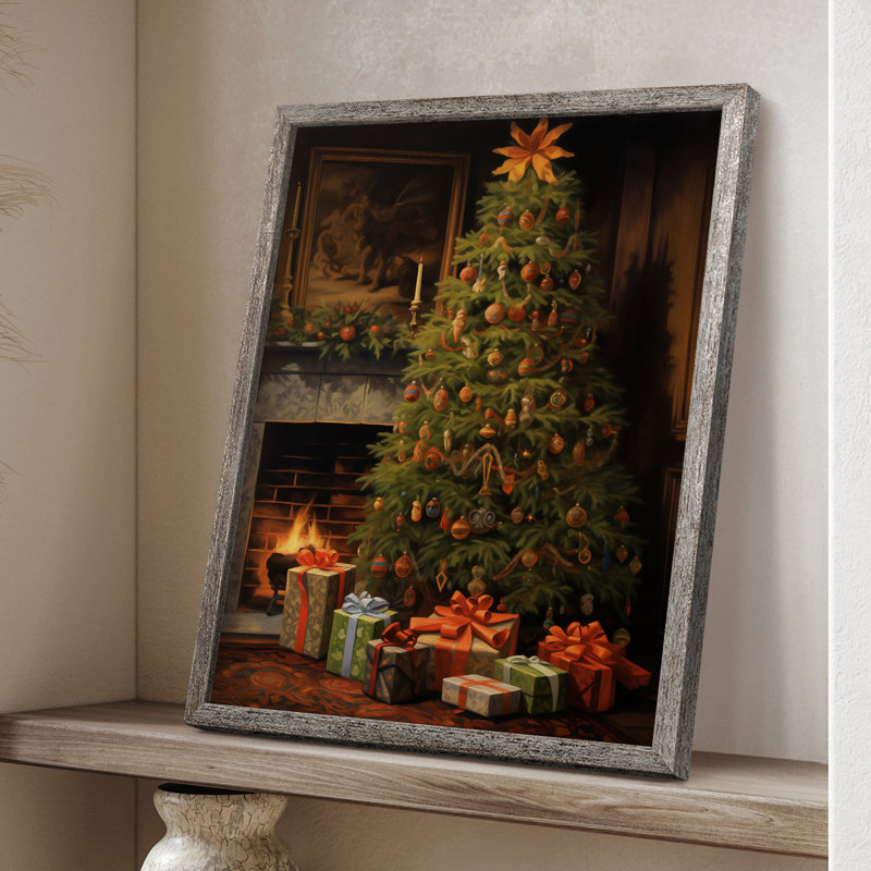 «Christmas Holiday Art» DCLVI, reproduction encadrée - bois massif, H 11 po x l 9 po