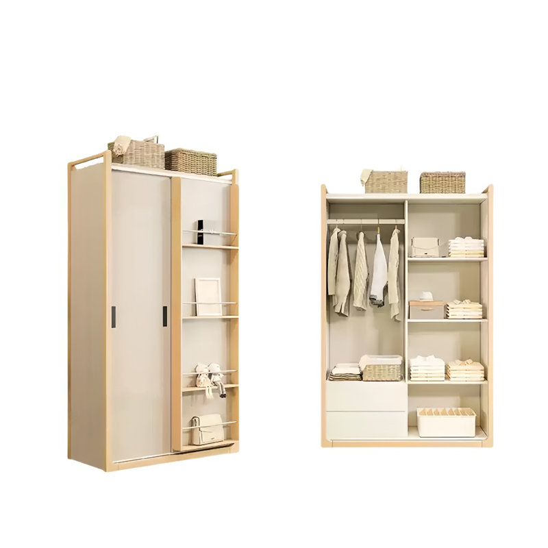 Garde-robe simple de couleur unie, Gris, H 79 po x l 32 po x P 24 po