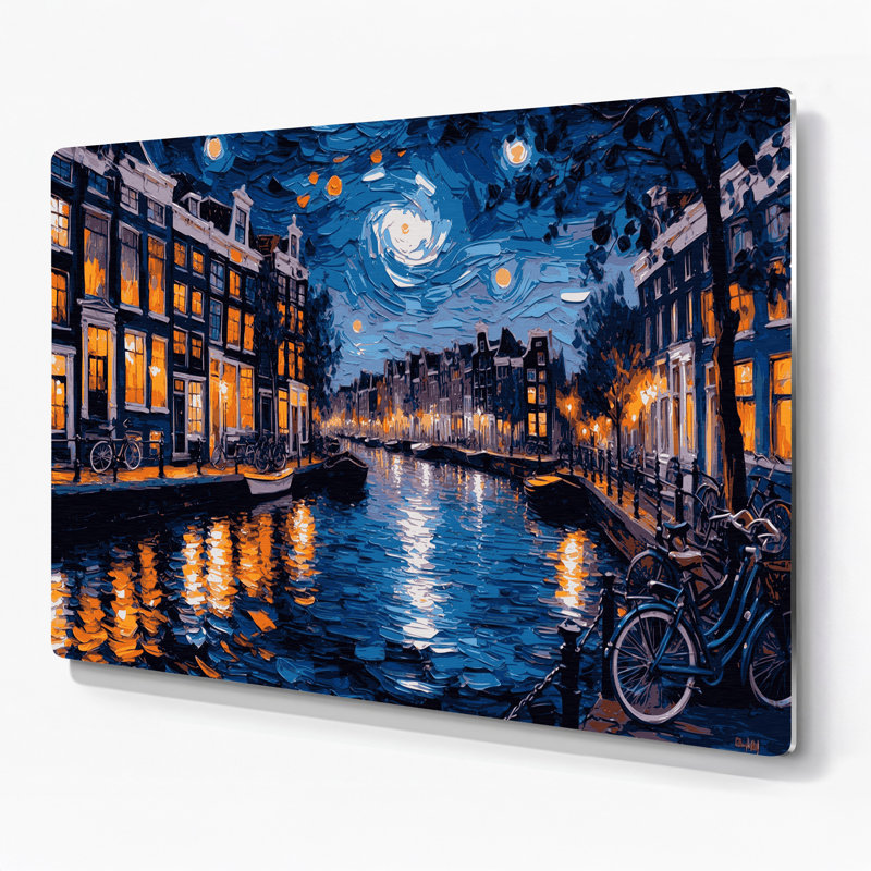 Villes, Pays-Bas, Pays-Bas, art mural gris en métal, H 8 po x l 10 po