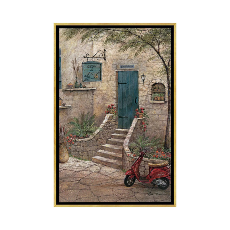 «Estudio de Arte» par Ruane Manning - reproduction d'art, H 26 po x l 18 po x 1,5 po, Toile encadrée d'or, Aucun mat