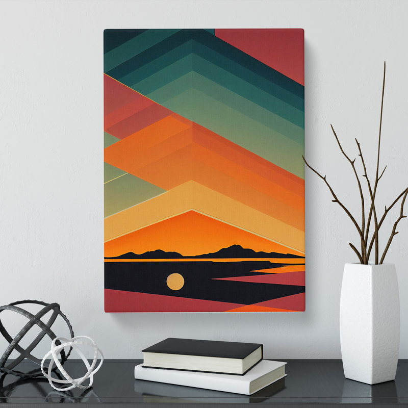 Adsila Sunset Block Colour - Wrapped Canvas, 76cm H x 50cm W