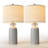 Anazagene 24" Modern Gray Ceramic Table Lamp With 3-Way Dimmable Light For Bedroom And Living Room-819782916