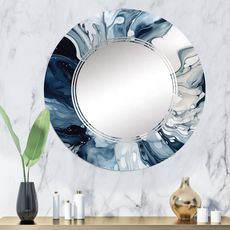 Miroir mural rond, miroir décoratif décoratif - Zymier, 32 po x 32 po