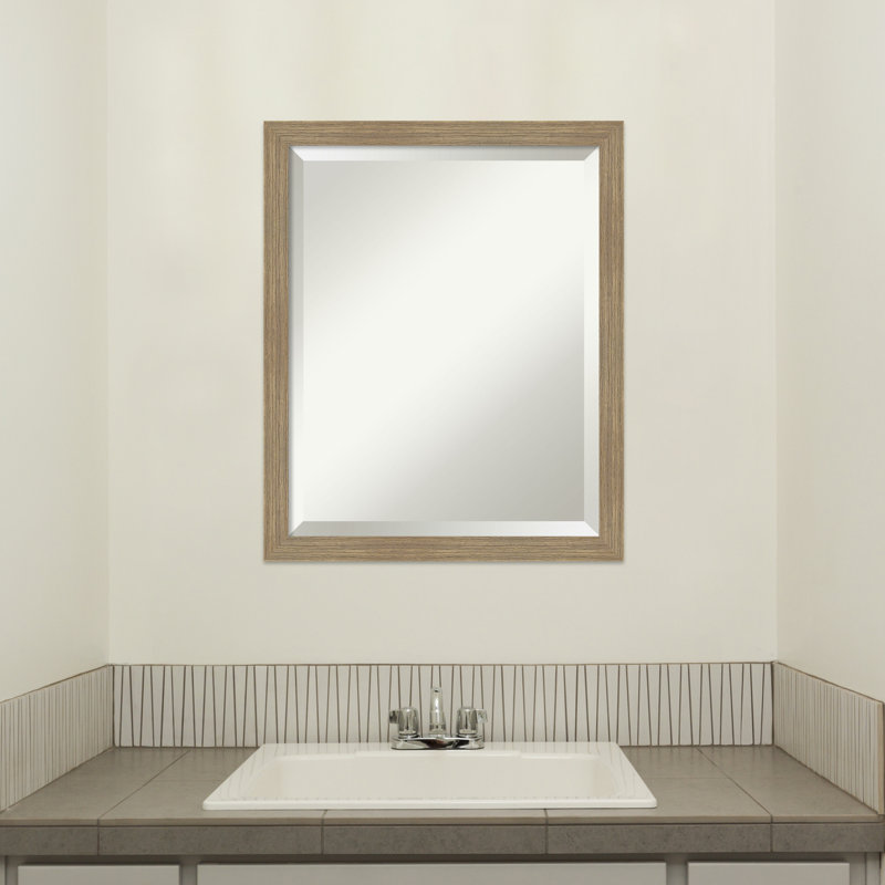 Jobany Solid Wood Wall Mirror, Rectangle, Dark Brown, 22" x 18"