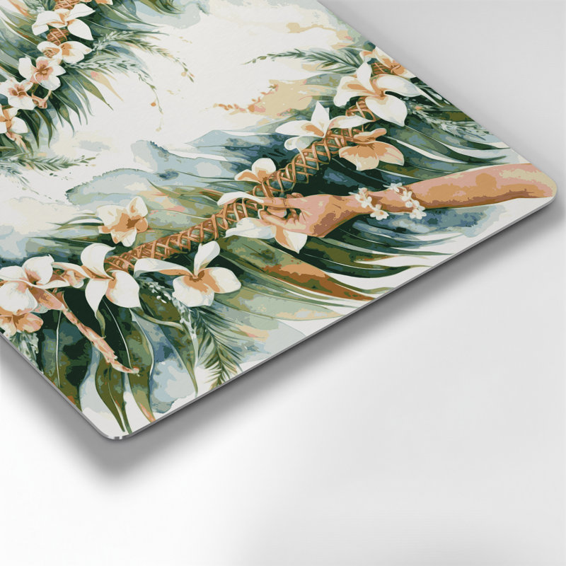 Hawaiian Lei Weaving White, art mural en métal