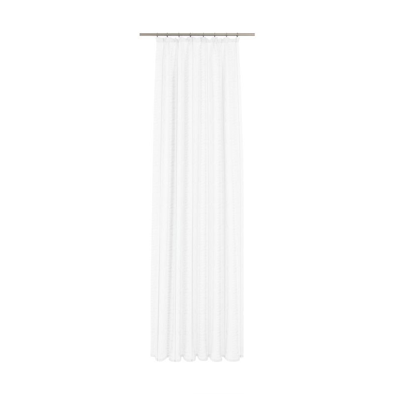 Canadice Semi Sheer Curtain Single Panel, 300 W x 225 D cm, Green/White