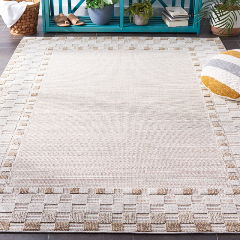 Tapis d'intérieur / extérieur à motif géométrique Liidia Performance, Rectangle 8 pi x 10 pi