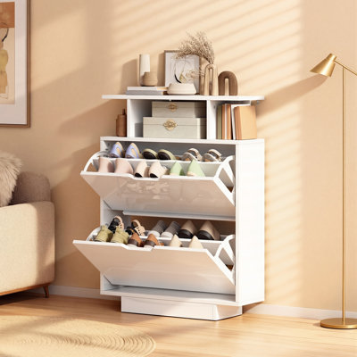 12 Pair Flip Down Shoe Storage