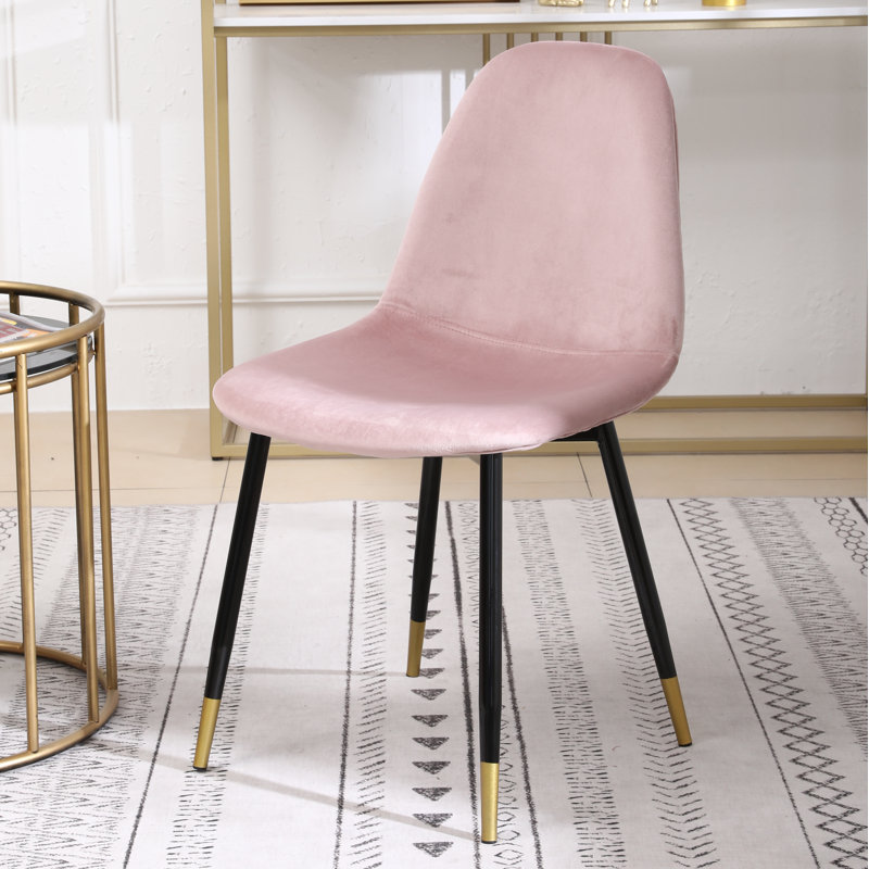 Lassan Contemporary Fabric Dining Chairs, Pink