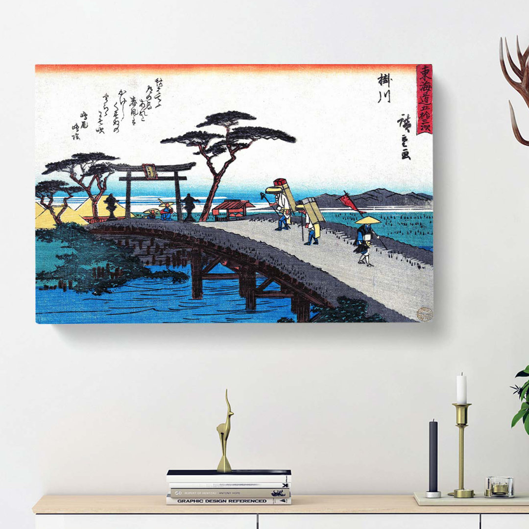 Kakegawa by Utagawa Hiroshige - Wrapped Canvas