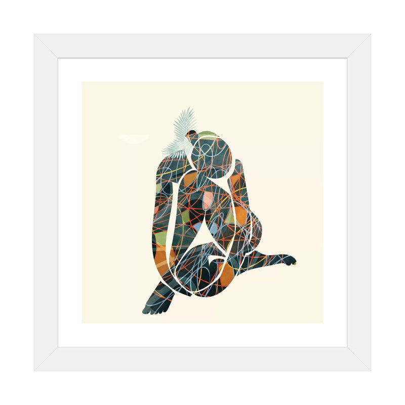 «Nude I» par Ana Rut Bré - impression d'art graphique, Blanc, H 16 po x l 16 po x p 1 po, Papier encadré blanc