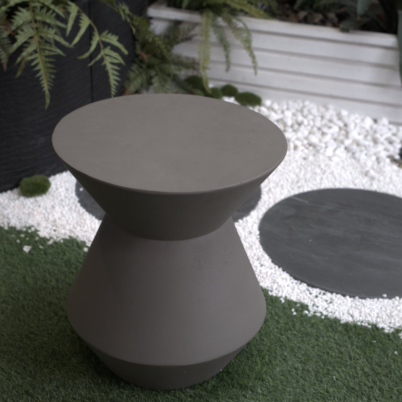 Colfin Patio Corner Table with Faux Terrazzo Finish