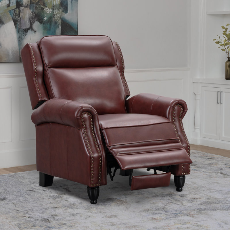 Fauteuil inclinable manuel 33 po Arrin, Cuir véritable brun