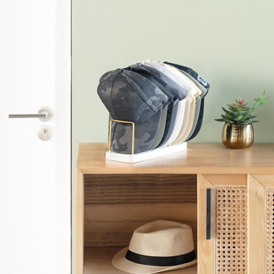 Hat Organizer For Baseball Caps, Hat Holder For 10 Baseball Caps,White