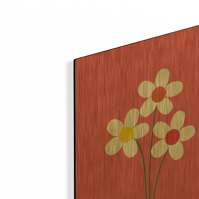 «Daisies I» par Ann Kelle, art mural en métal doré, 12 po x 16 po, 12 po x 16 po