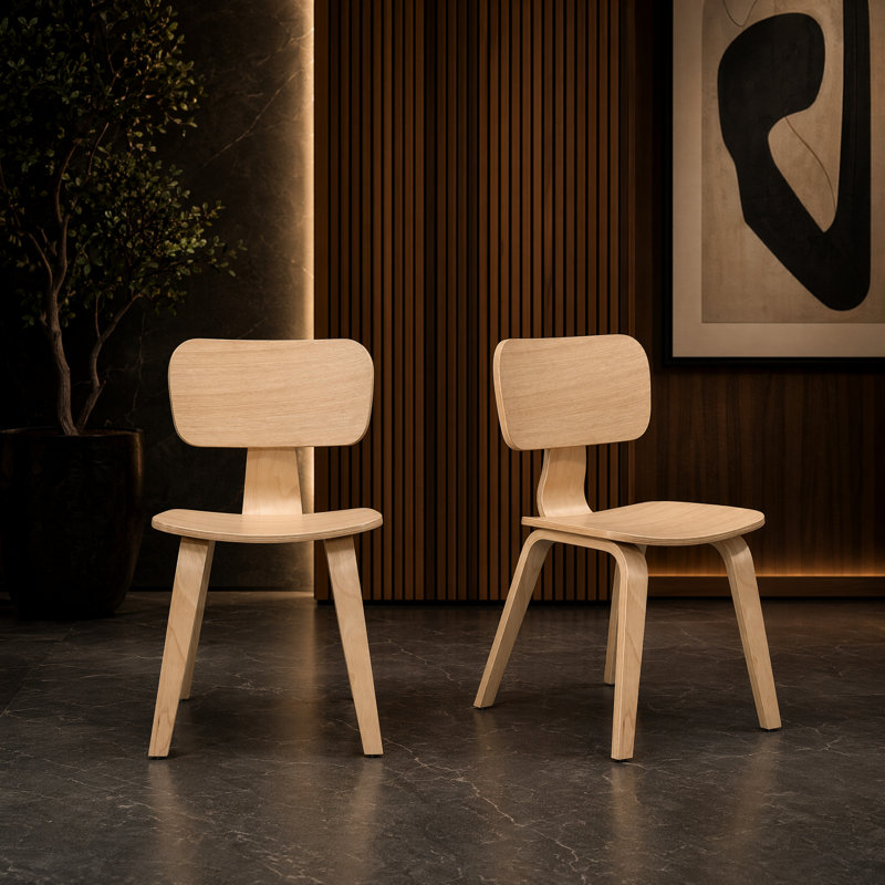 46cm H Solid Wood Side Chair, Oak