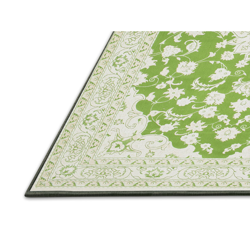 Tapis traditionnel vert / gris Danwood, Rectangle 6 pi x 9 pi