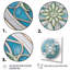 Mandala de fleurs rétro turquoise et blanc sur toile-786651403-786651510