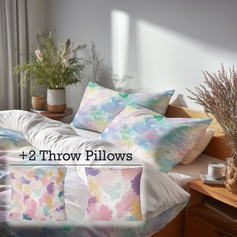 Ensemble de literie 5 pièces Teens Sparkle - Ensemble de housse de couette et coussin décoratif Shimmers