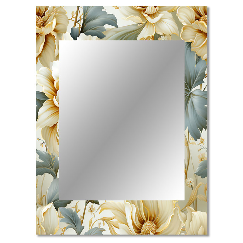 Knapp Neo Victorian Fusion Victorian Pattern - Miroir décoratif floral, grand miroir mural Cottage, 40 po x 30 po