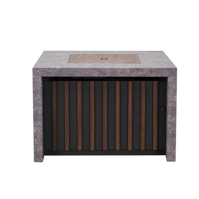 Sunjoy 38 inch Smokeless Fire Pit Large Size Outdoor Patio Propane Burning Fire Pit Table with Lid and Lava Rocks