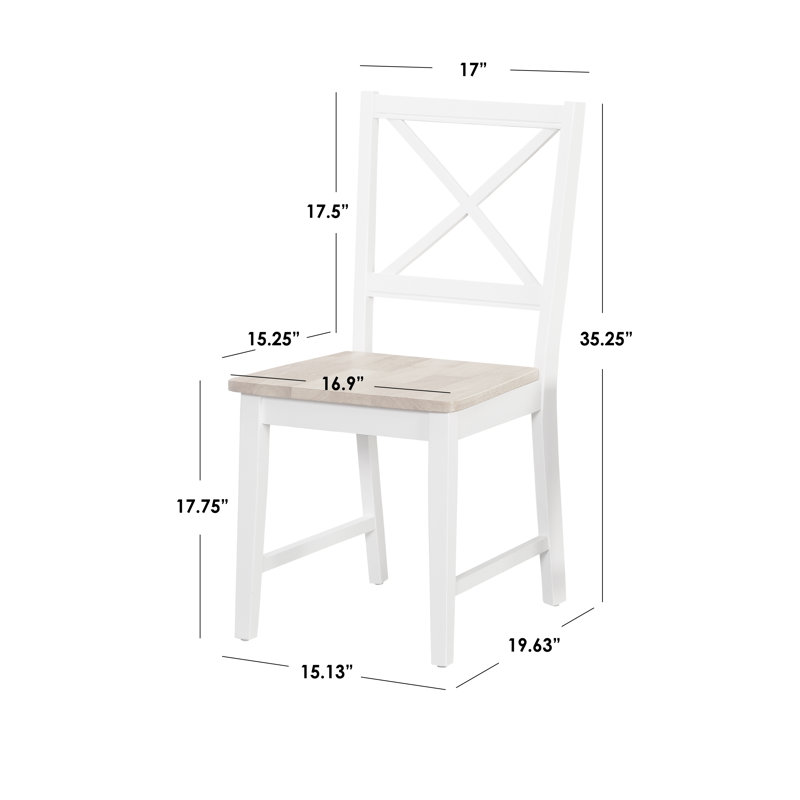 Chaise d'appoint à dossier croisé en bois massif Aquila, Espresso