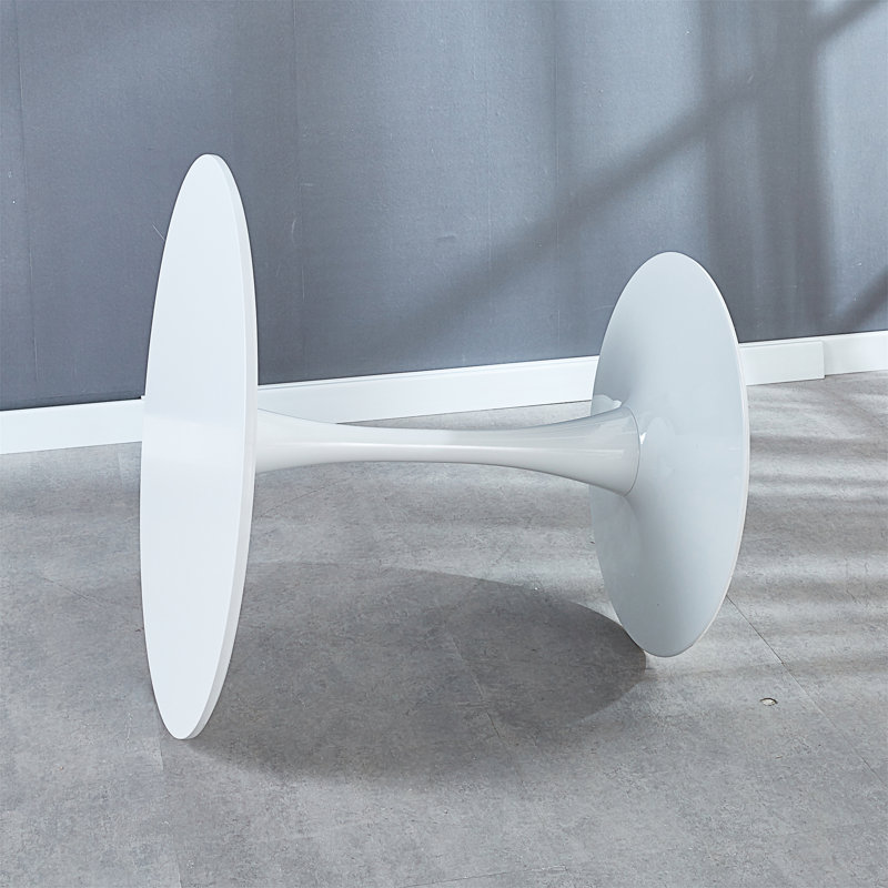 Table de salle à manger 31,5 "de couleur blanche à plateau Tulip Mid-Century pour 2 à 4 personnes avec plateau en MDF rond