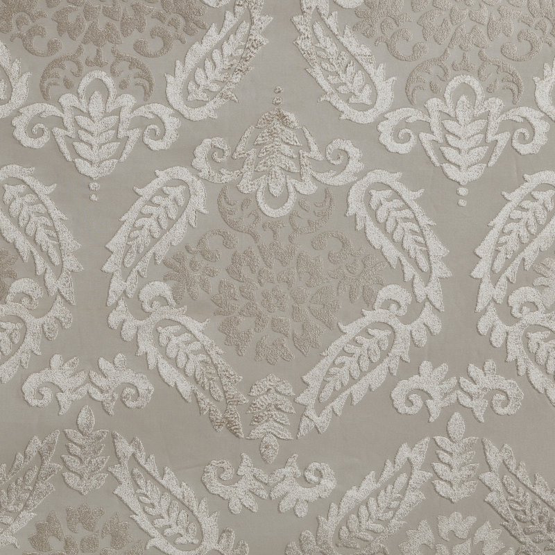 Amelia Knitted Jacquard Paisley Total Blackout Grommet Top Single Curtain Panel, 50" W x 84" L, Champagne