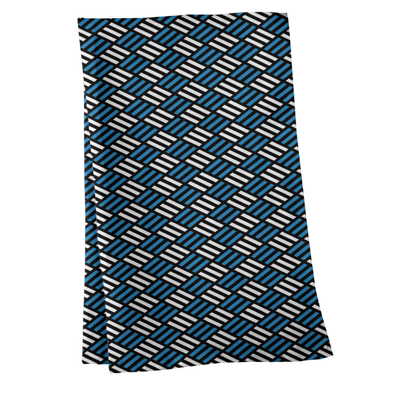 Serviette de thé à carreaux classiques à rayures classic Mcguigan, Bleu / noir, Sergé de coton