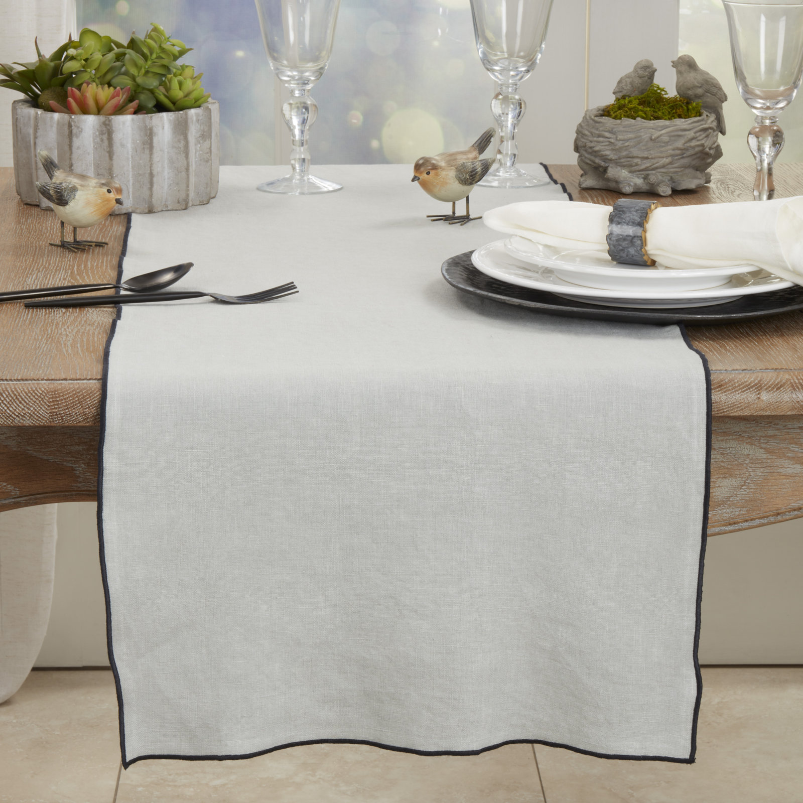 Riggs Table Runner, Blue/Gray