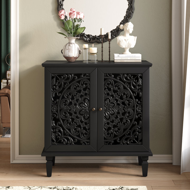 Bleron 31.5'' 2-Door Accent Cabinet Sideboard, Black