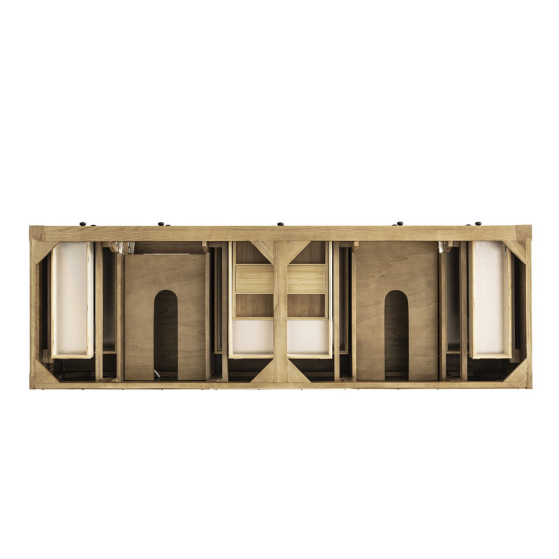 Breckenridge 72'' W Double Bathroom Vanity Base, Light Natural Oak