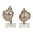 Figurine Metal and Marble Coastal Shell Design with Modern Spiraling Form on Solid Stone Base Inspired by Contemporary Nautical Trends in Mixed Materials Woods and Metals for Stylish Accent Decor-1163792284
