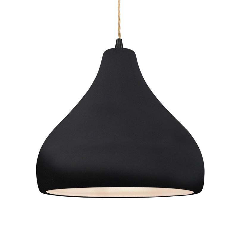 Luminaire suspendu à 1 lumière Meydan - DEL, Noir lustré, Noir mat, H 9,5 po x l 13,5 po x P 13,5 po