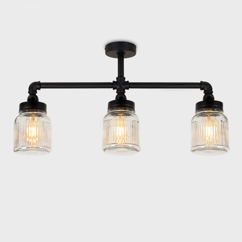 Hanley Glass Semi Flush Mount, Yes