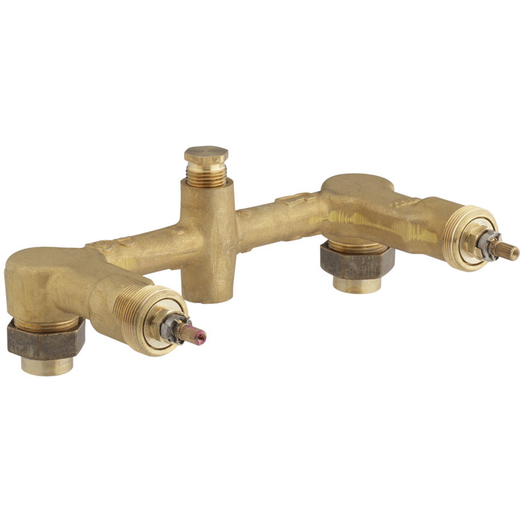 Widespread 1/2" Ceramic In-Wall Two-Handle Valve System with 8" Centers