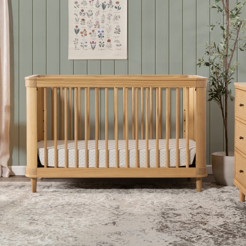 Marin with Cane 3-in-1 Convertible Crib, Honey/Honey Cane
