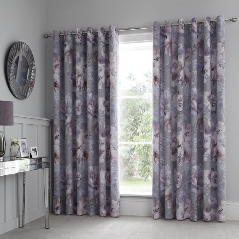 Dramatic Floral Curtains, Width 229 x Drop 229cm