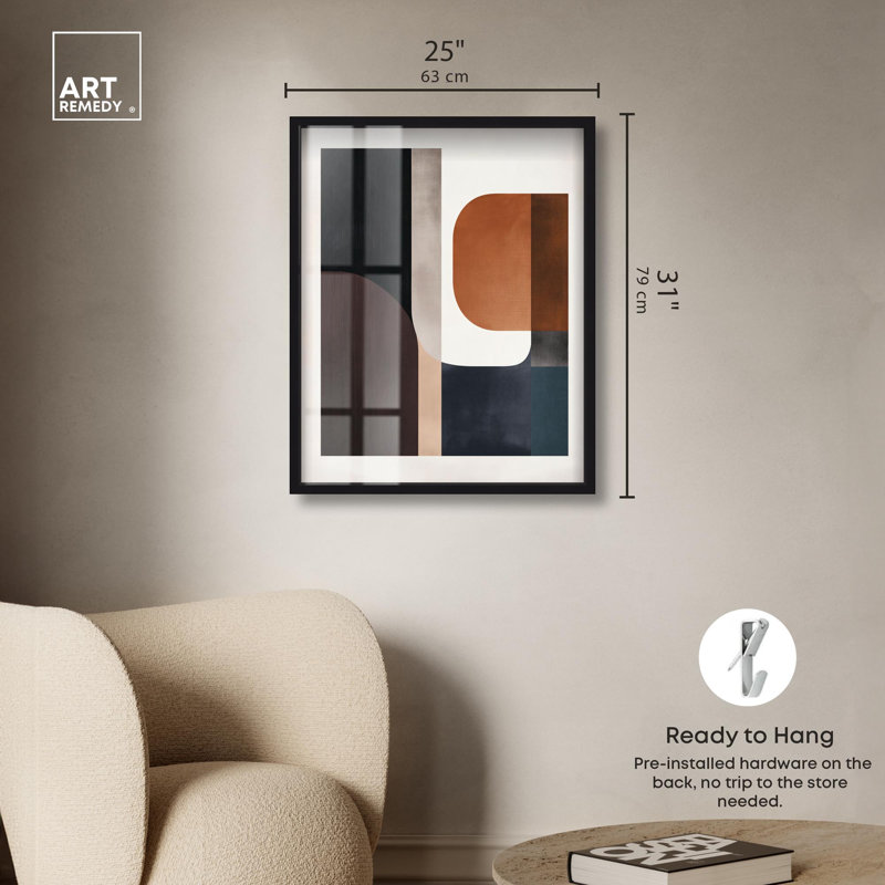 «Mid-Century» par Art Remedy, H 31 po x l 25 po, Noir