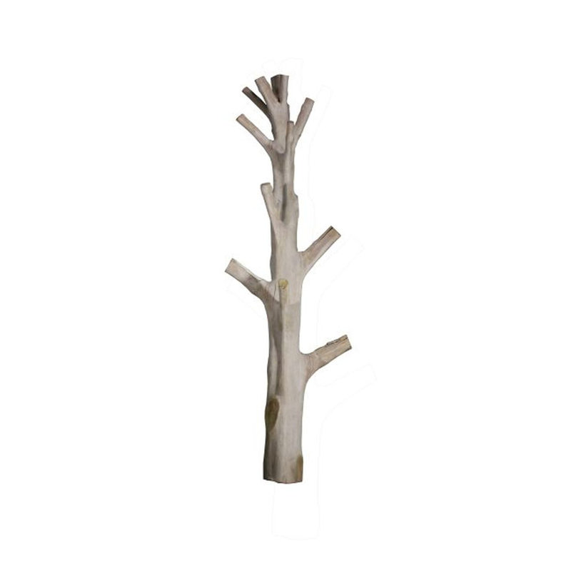 Lily's Living Mangosteen Decorative Half Tree Wall Coat Rack, 77 Inch Tall, Natural Wood Finish